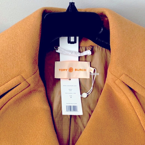 Tory Burch Long Wool/Cashmere Camel Coat - Picture 3 of 13